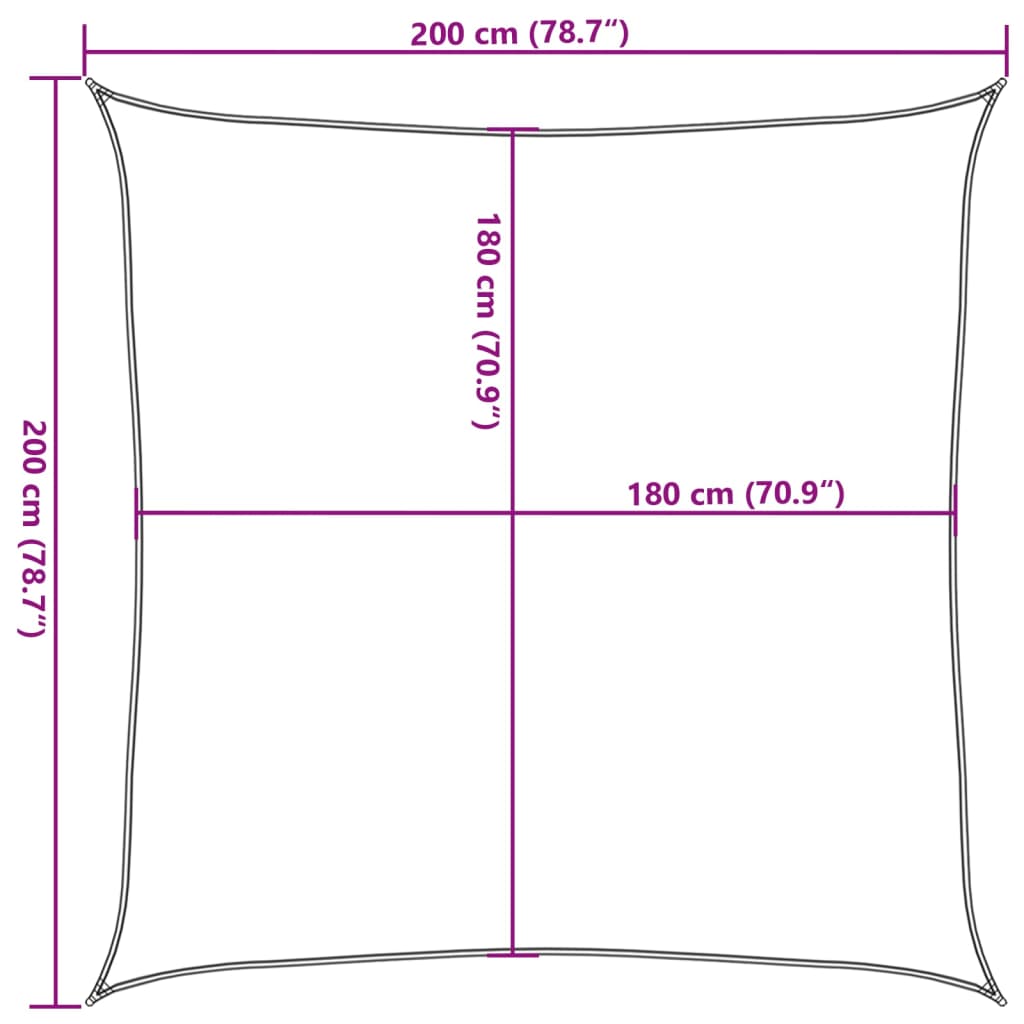 Para-sol PEAD quadrado 2x2 m bege