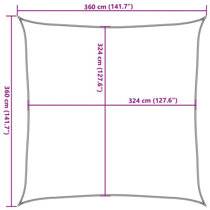 Para-sol vela PEAD quadrado 3,6x3,6 m branco