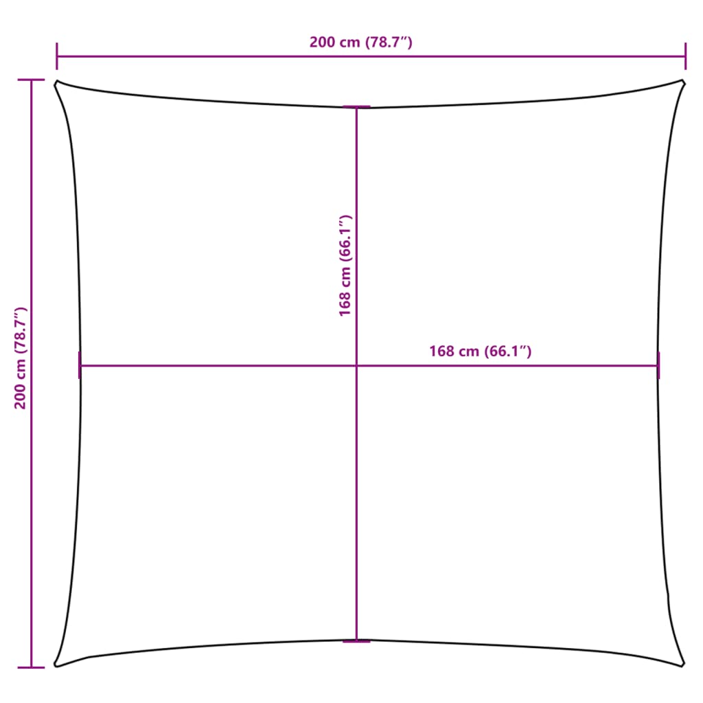 Guarda-sol tecido Oxford quadrado 2x2 m bege