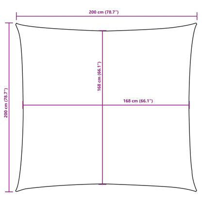 Guarda-sol tecido Oxford quadrado 2x2 m bege