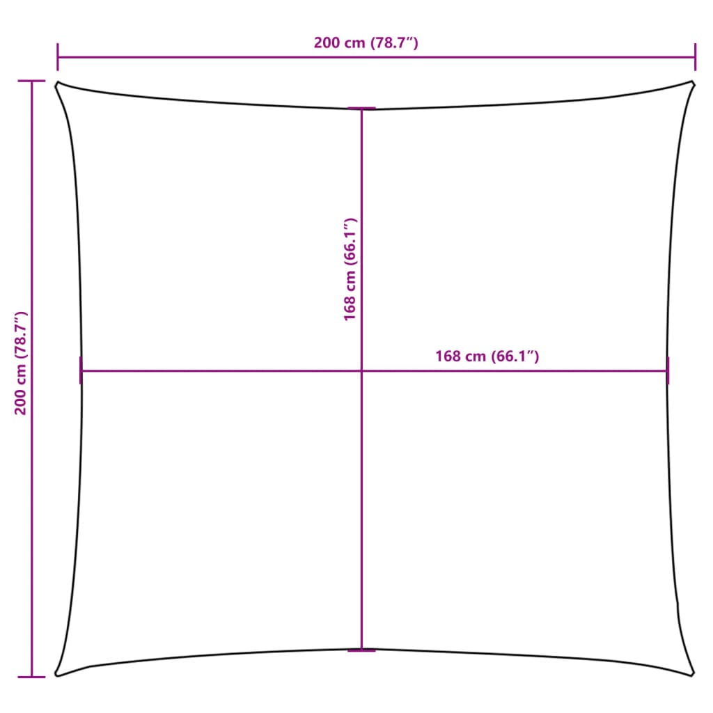 Guarda-sol tecido Oxford quadrado 2x2 m creme