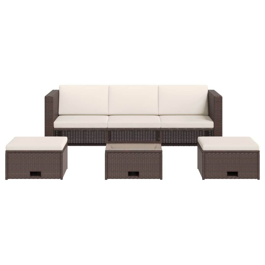 Conjunto de Sofá Lounge CasaBlanca para Jardim - Vime Castanho - Design Natura