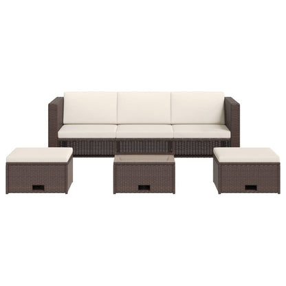 Conjunto de Sofá Lounge CasaBlanca para Jardim - Vime Castanho - Design Natura