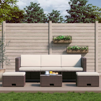 Conjunto de Sofá Lounge CasaBlanca para Jardim - Vime Castanho - Design Natura