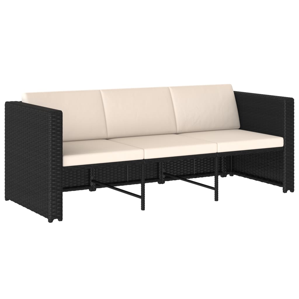 Conjunto de Sofá Lounge CasaBlanca para Jardim - Vime Preto - Design Natura