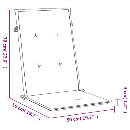 Almofadões para cadeiras altas de jardim 2 pcs tecido azul