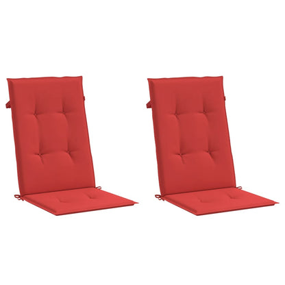 Almofadões para cadeiras de jardim 2 pcs 120x50x3 cm vermelho