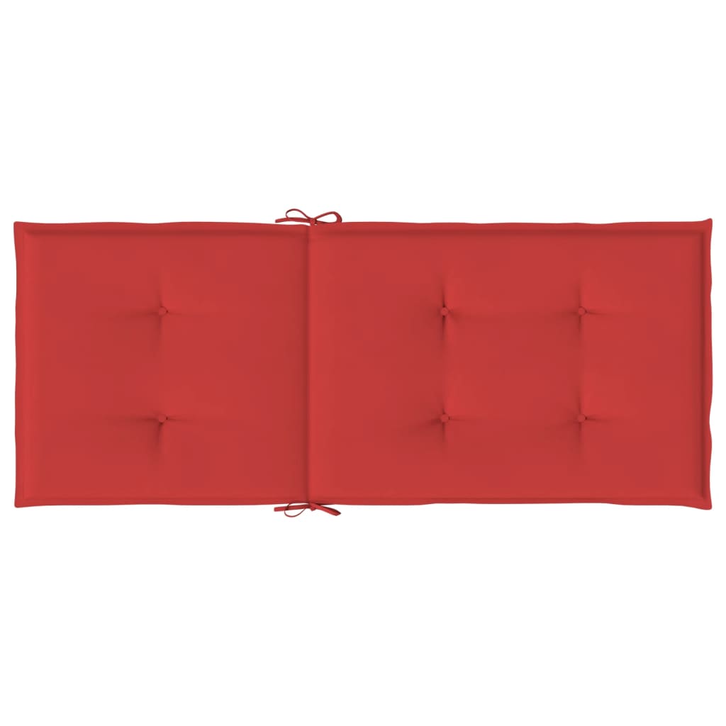 Almofadões para cadeiras de jardim 2 pcs 120x50x3 cm vermelho