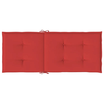 Almofadões para cadeiras de jardim 2 pcs 120x50x3 cm vermelho