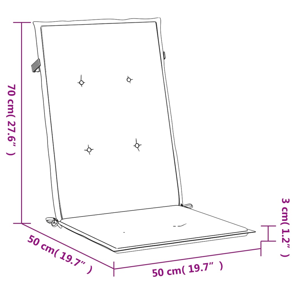 Almofadões para cadeiras de jardim 2 pcs 120x50x3 cm vermelho