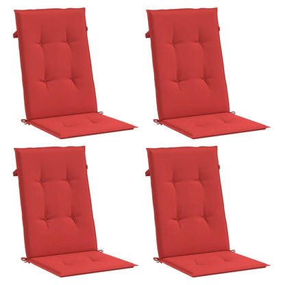 Almofadões para cadeiras altas de jardim 4 pcs tecido vermelho