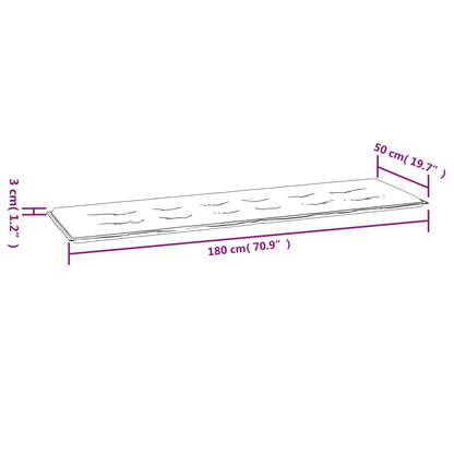 Almofadão p/ banco jardim 180x50x3 cm tecido oxford antracite