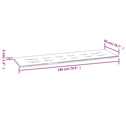 Almofadão p/ banco jardim 180x50x3 cm tecido oxford cinza