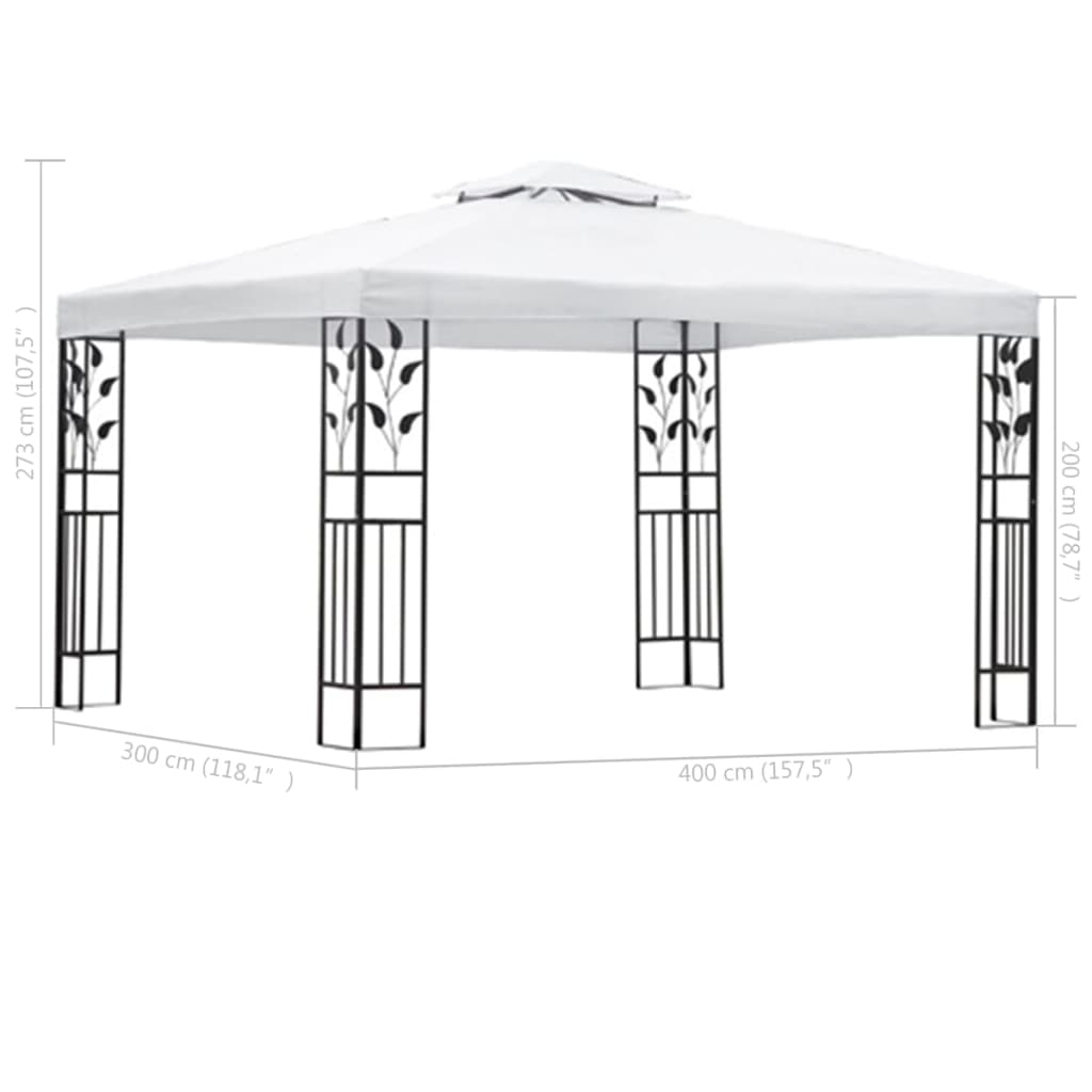 Gazebo 3x4 m branco