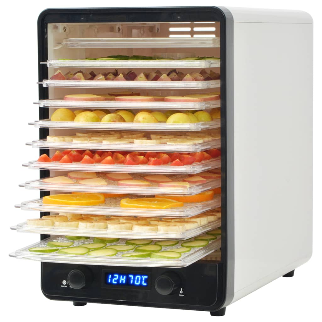 Desidratador de alimentos com 10 bandejas, 550W, branco