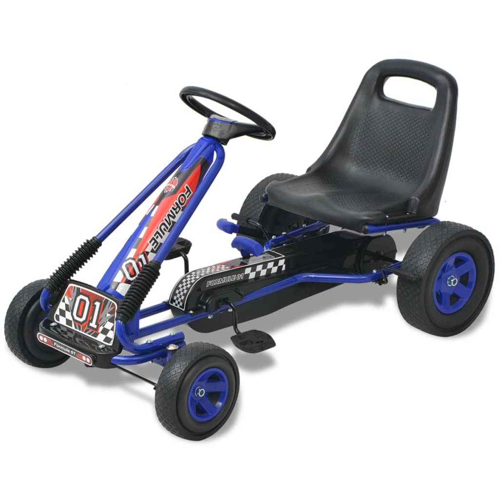 Kart a pedais com assento ajustável, azul