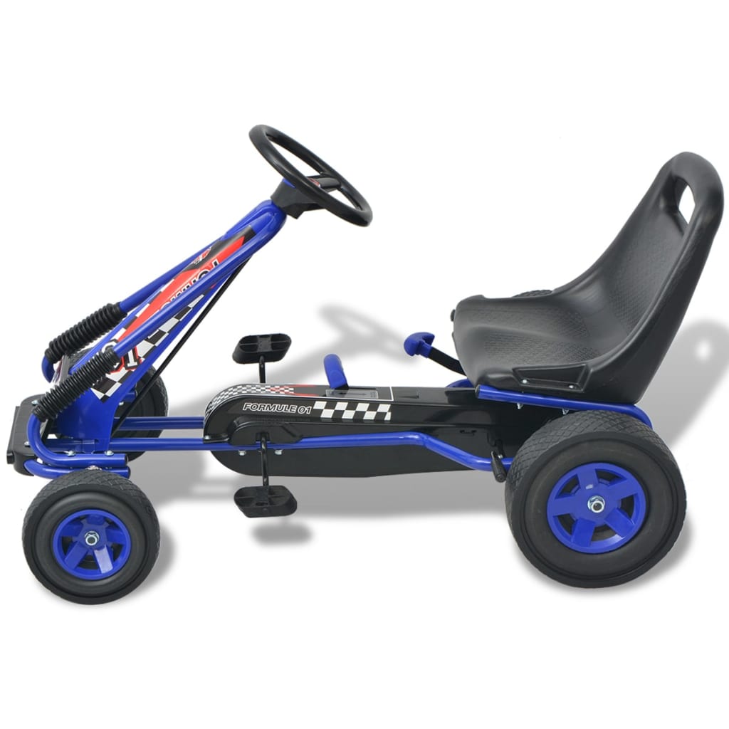 Kart a pedais com assento ajustável, azul