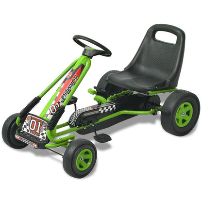 Kart de pedais com assento ajustável verde