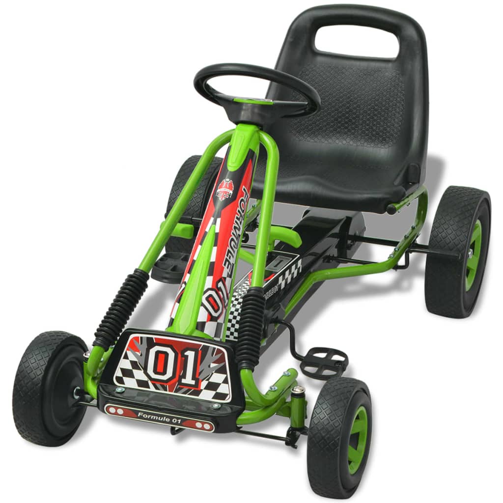 Kart de pedais com assento ajustável verde