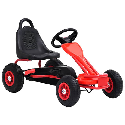 Kart a pedais com pneus pneumáticos vermelho