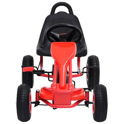 Kart a pedais com pneus pneumáticos vermelho