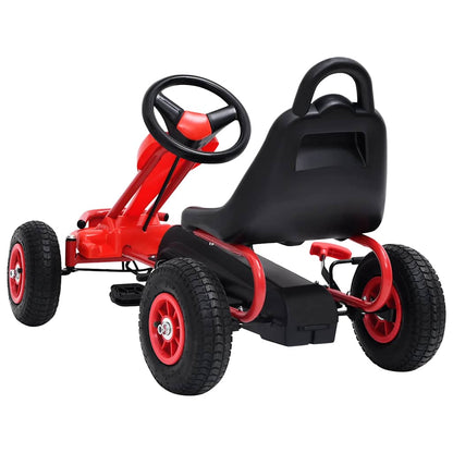 Kart a pedais com pneus pneumáticos vermelho