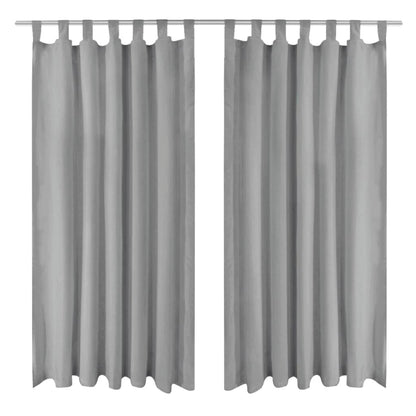 Cortinas de cetim com presilhas 2 pcs 140x225 cm cinzento