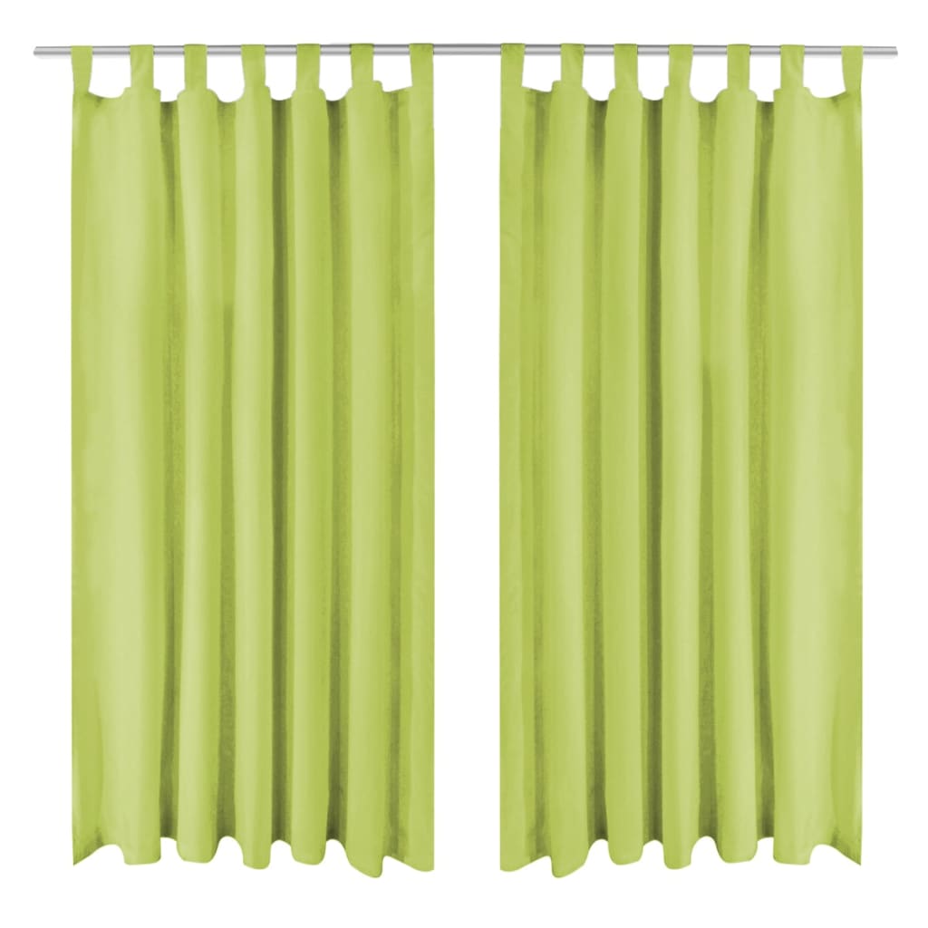 Cortinas de cetim com presilhas 2 pcs 140x175 cm verde