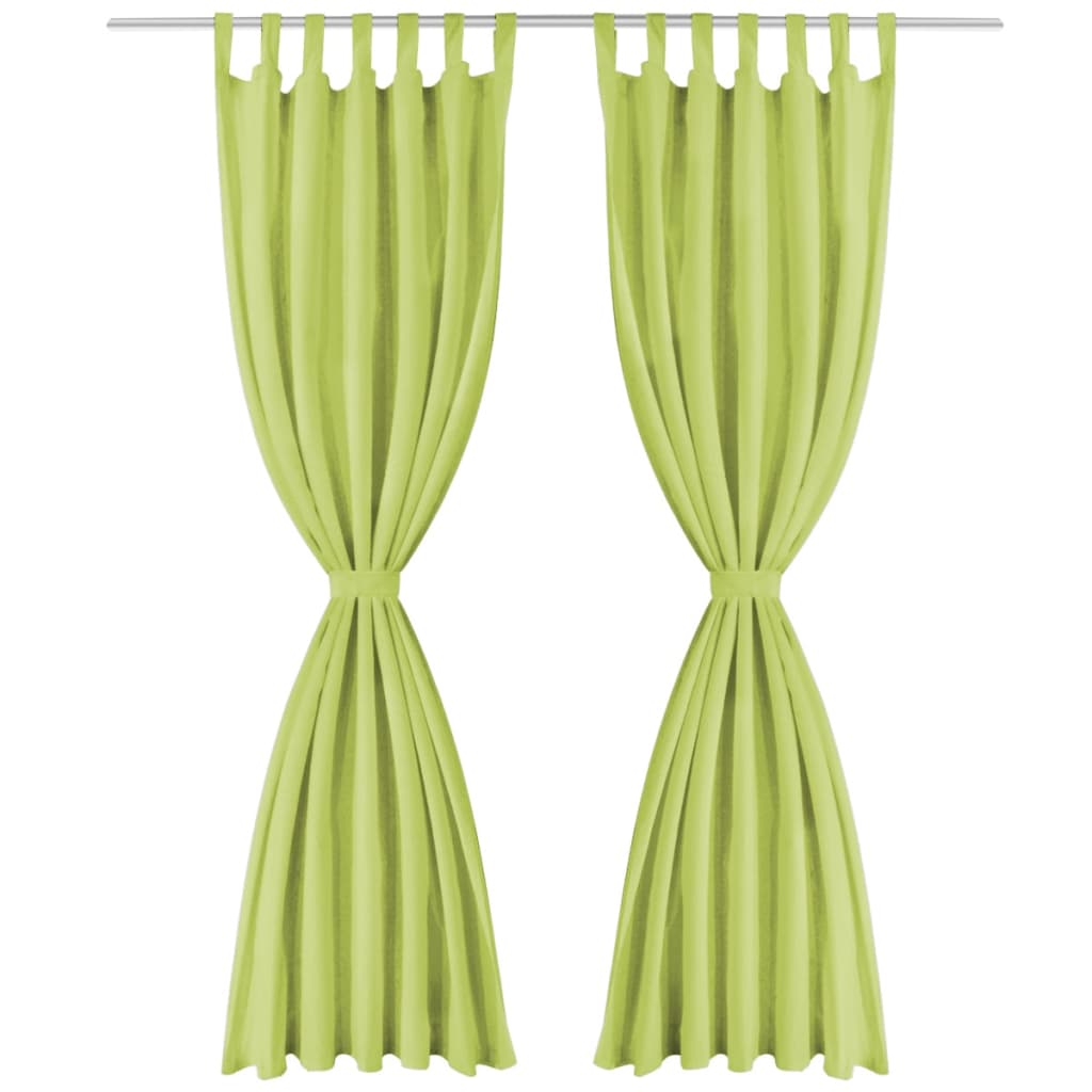 Cortinas de cetim com presilhas 2 pcs 140x175 cm verde