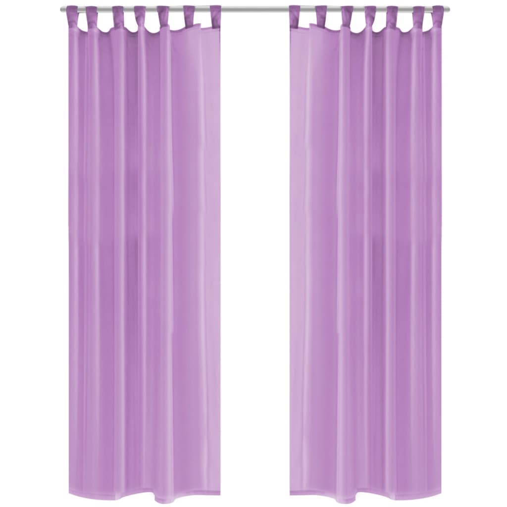 Cortinas em voile 2 pcs 140x245 cm lilás