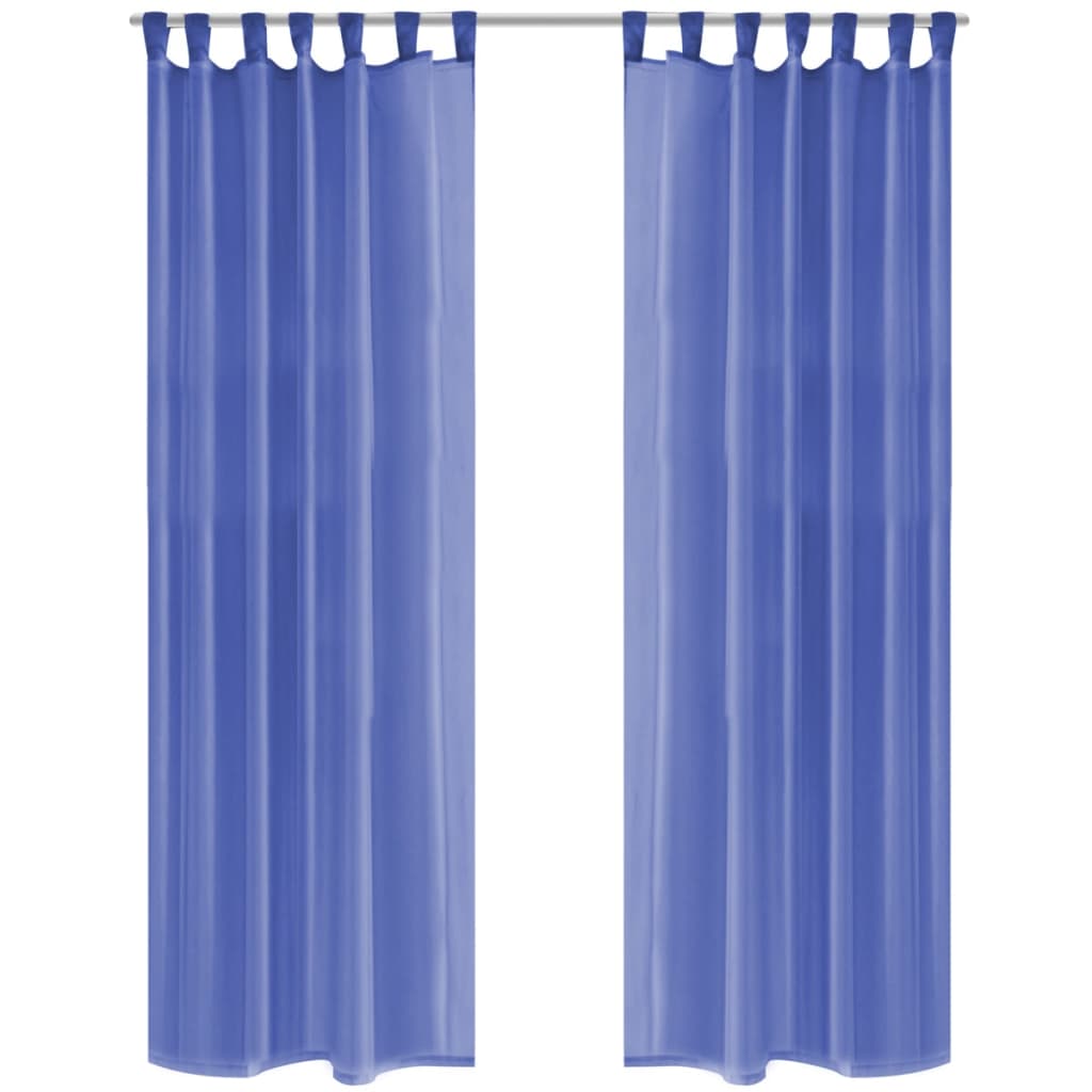 Cortinas em voile 2 pcs 140x225 cm azul real