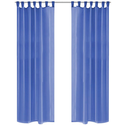 Cortinas em voile 2 pcs 140x225 cm azul real