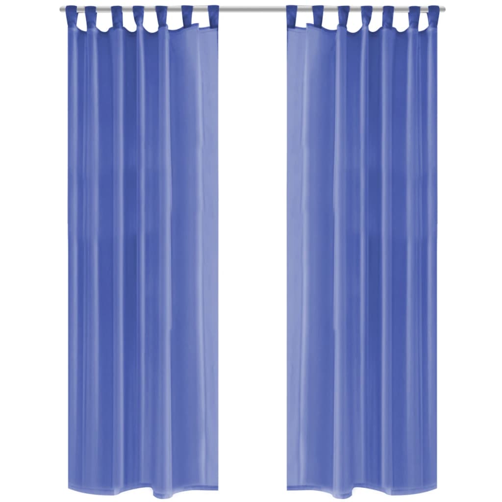 Cortinas em voile 2 pcs 140x245 cm azul real