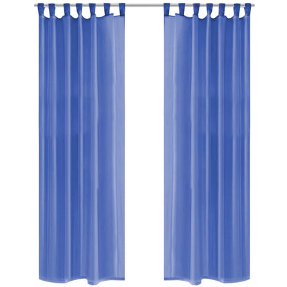 Cortinas em voile 2 pcs 140x245 cm azul real