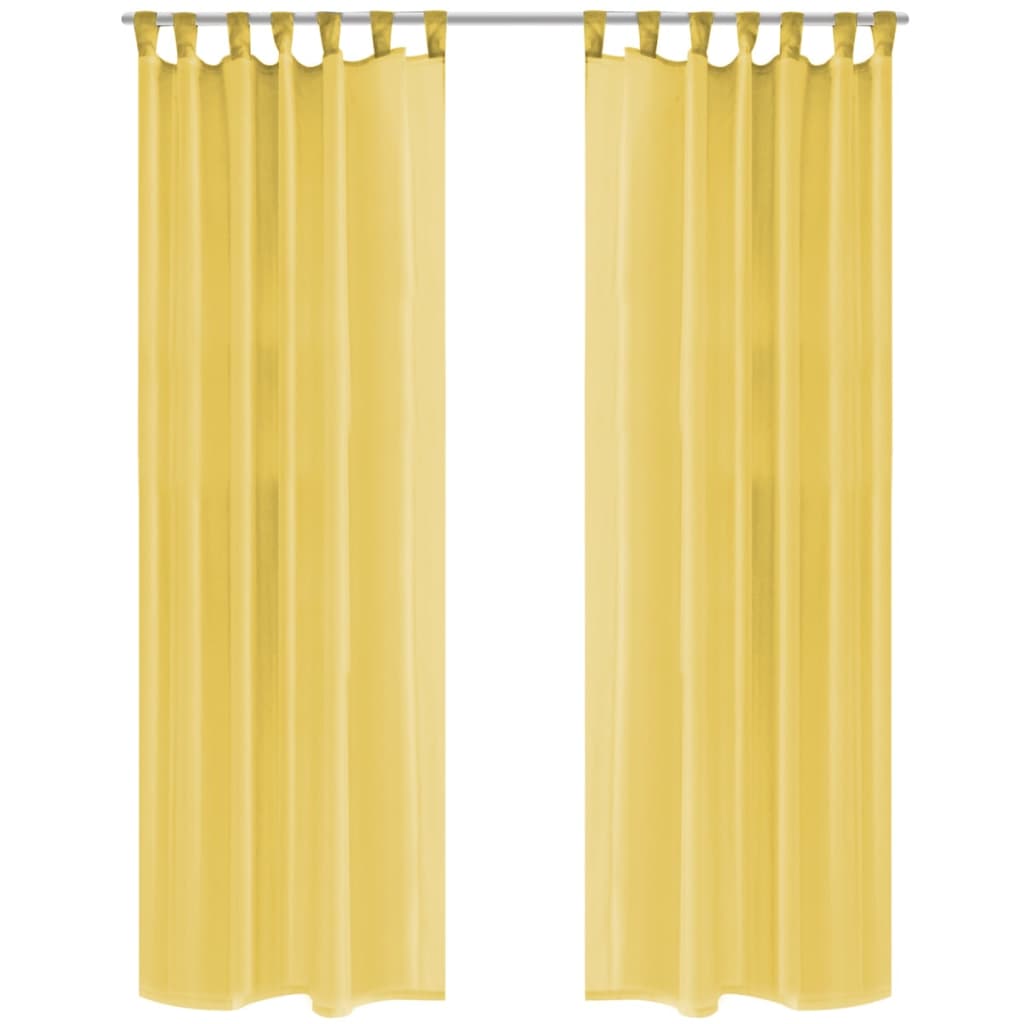 Cortinas em voile 2 pcs 140x175 cm amarelo