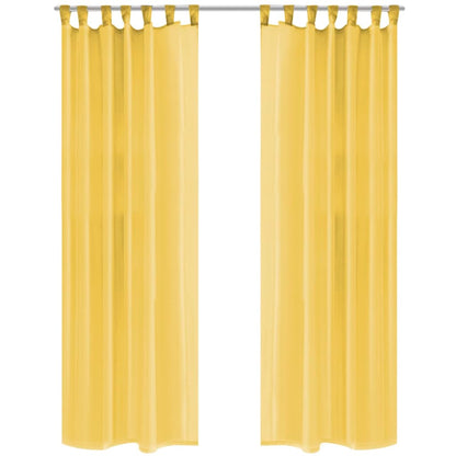 Cortinas em voile 2 pcs 140x175 cm amarelo