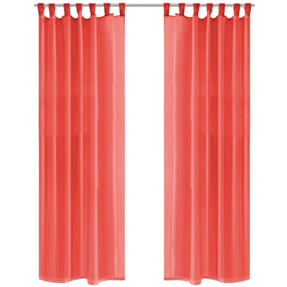 Cortinas em voile 2 pcs 140x225 cm vermelho