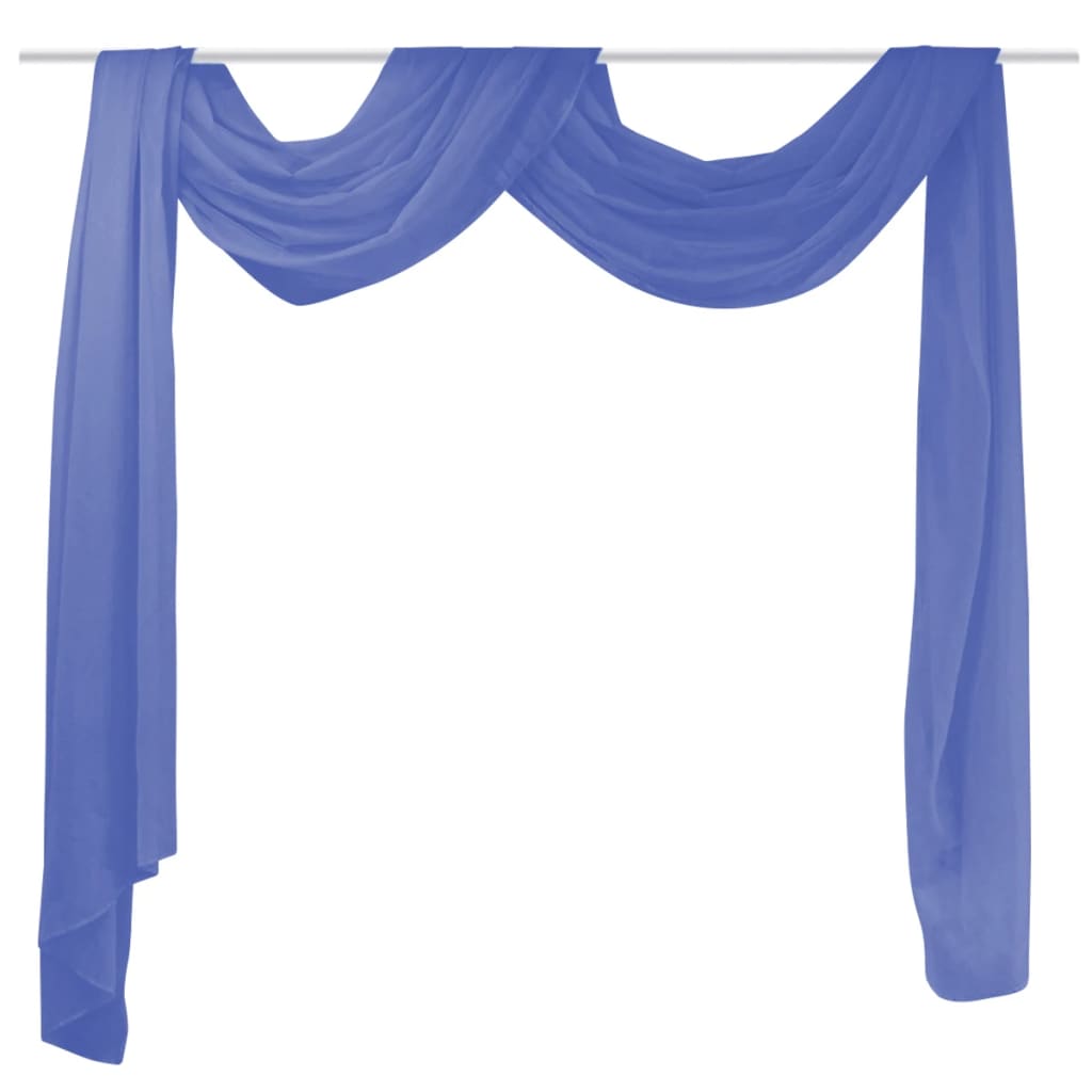 Cortinas em voile 140x600 cm azul real