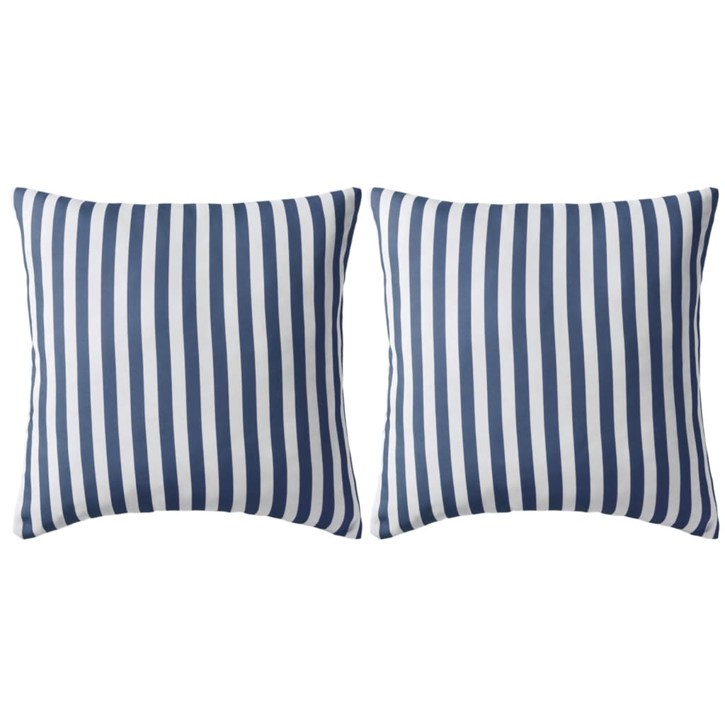 Almofadas para exterior 2 pcs 45x45 cm riscas azul-marinho