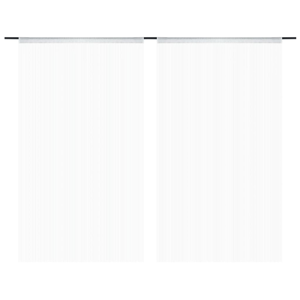 Cortinas de fios 2 pcs 100x250 cm branco