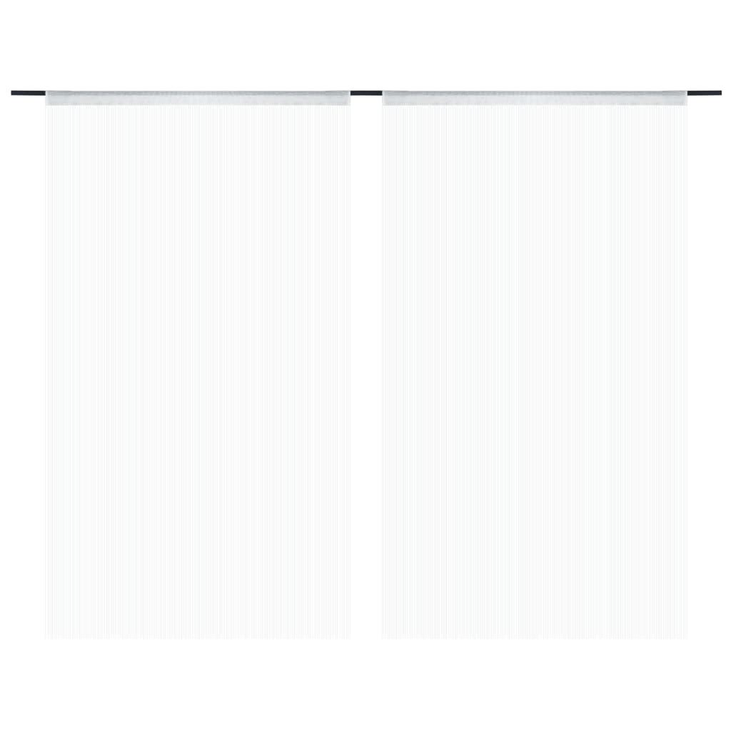 Cortinas de fios 2 pcs 140x250 cm branco