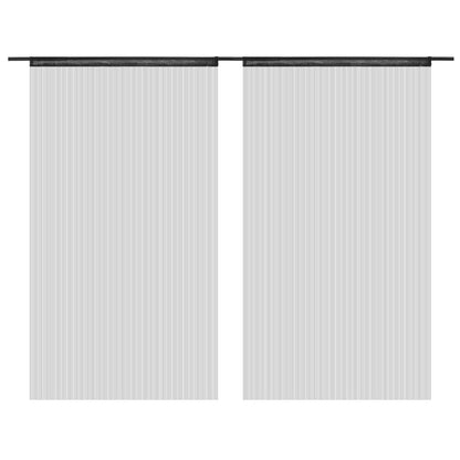 Cortinas de fios 2 pcs 100x250 cm preto