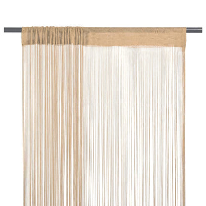 Cortinas de fios 2 pcs 100x250 cm bege