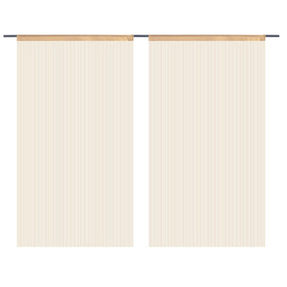 Cortinas de fios 2 pcs 100x250 cm bege