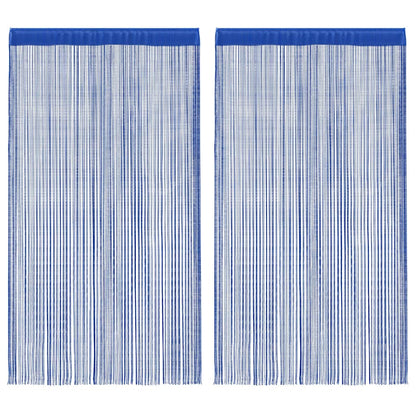 Cortinas de fios 2 pcs 100x250 cm azul