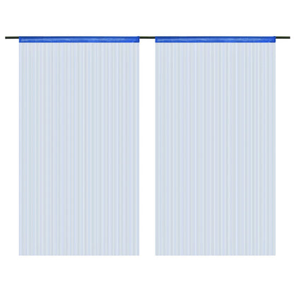 Cortinas de fios 2 pcs 140x250 cm azul