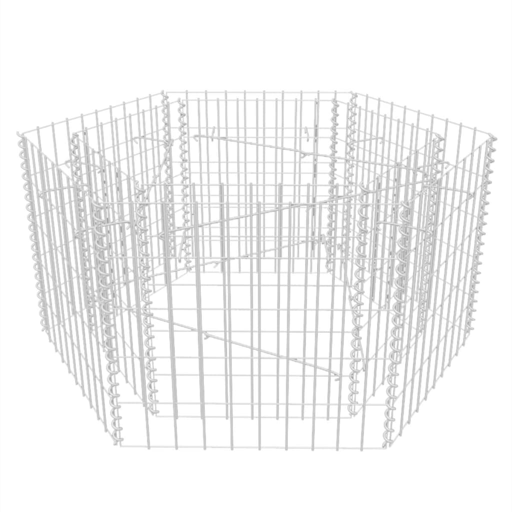 Canteiro elevado/cesto gabião hexagonal 100x90x50 cm