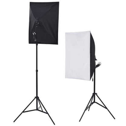 Kit estúdio fotográfico c/ 5 fundos coloridos e 2 softboxes