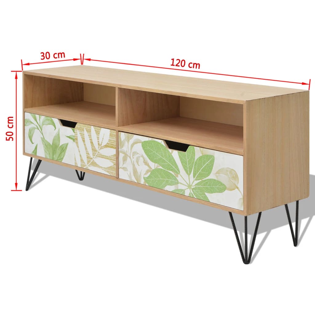 Móvel de TV em MDF 120x30x50 cm castanho