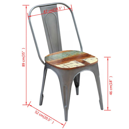 Cadeiras de jantar 2 pcs madeira recuperada maciça